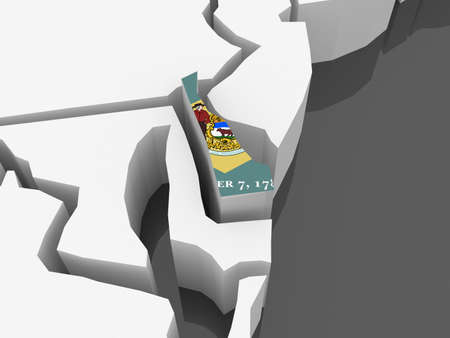 Three-dimensional map of Delaware. USA. 3dの写真素材