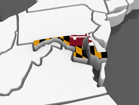 Three-dimensional map of Maryland. USA. 3dの写真素材