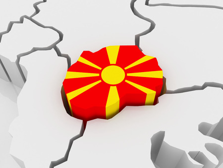 Map of Europe and Macedonia. 3dの写真素材