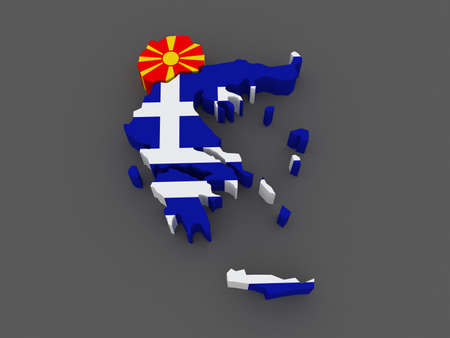 Macedonia and Greece. map. 3dの写真素材