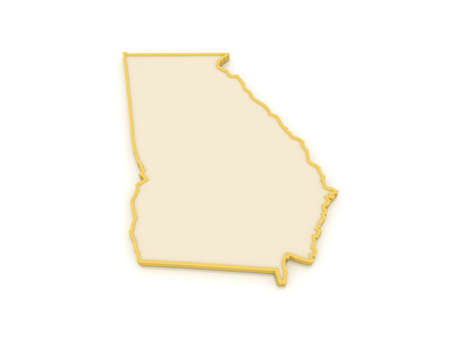 Three-dimensional map of Georgia. USA. 3dの写真素材