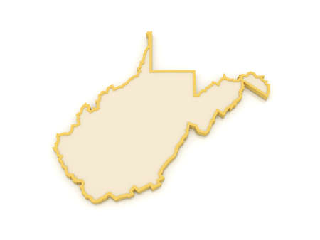 Three-dimensional map of West Virginia. USA. 3dの写真素材