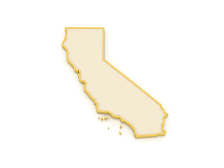 Three-dimensional map of California. USA. 3dの写真素材