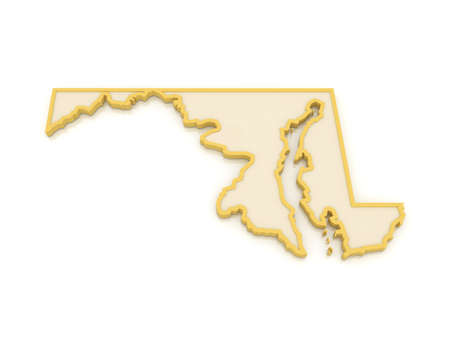 Three-dimensional map of Maryland. USA. 3dの写真素材