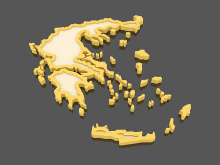 Three-dimensional map of Greece. 3dの写真素材