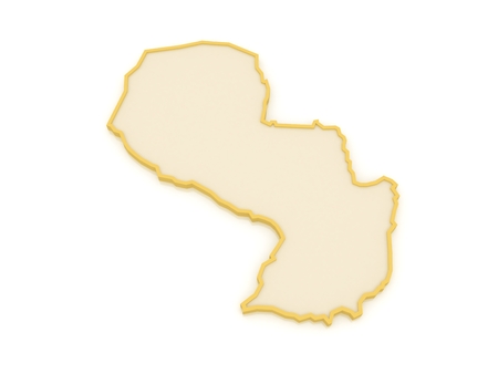 Map of Paraguay. 3dの写真素材