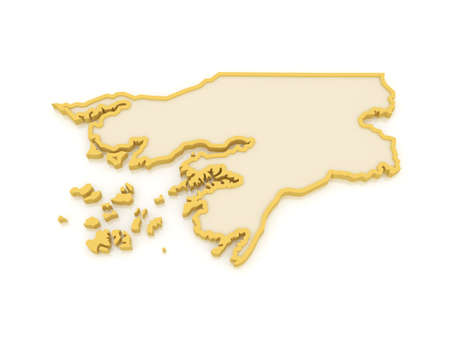 Map of Guinea-Bissau. 3dの写真素材
