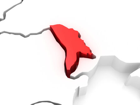 Map of Europe and Moldova. 3dの写真素材