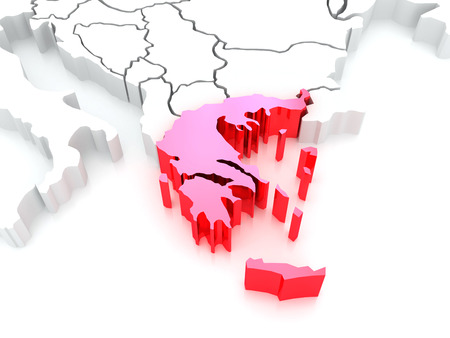 Map of Europe and Greece. 3dの写真素材