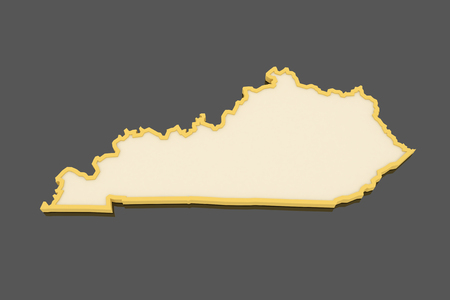 Three-dimensional map of Kentucky. USA. 3dの写真素材