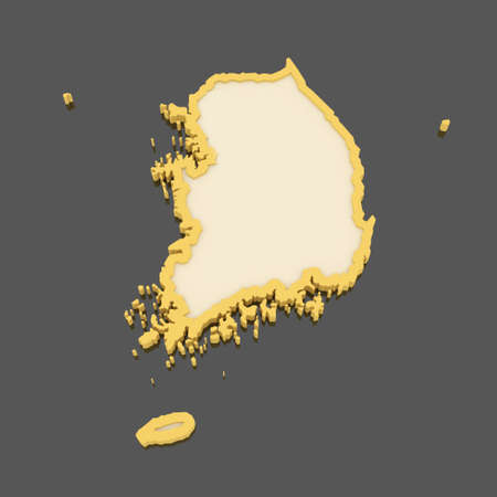 Map of South Korea. 3dの写真素材