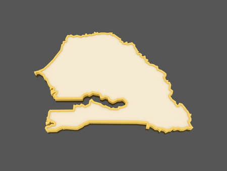 Map of Senegal. 3dの写真素材