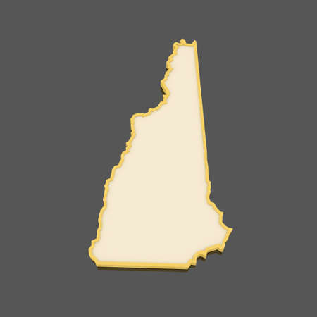 Three-dimensional map of New Hampshire. USA. 3dの写真素材