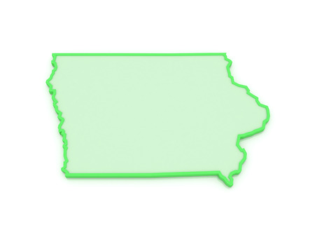 Three-dimensional map of Iowa. USA. 3dの写真素材
