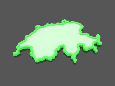 Three-dimensional map of Switzerland. 3dの写真素材