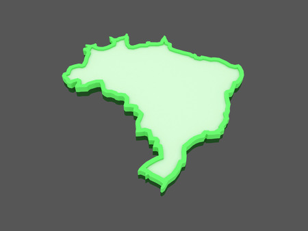 Three-dimensional map of Brazil. 3dの写真素材