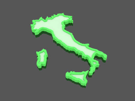 Three-dimensional map of Italy. 3dの写真素材