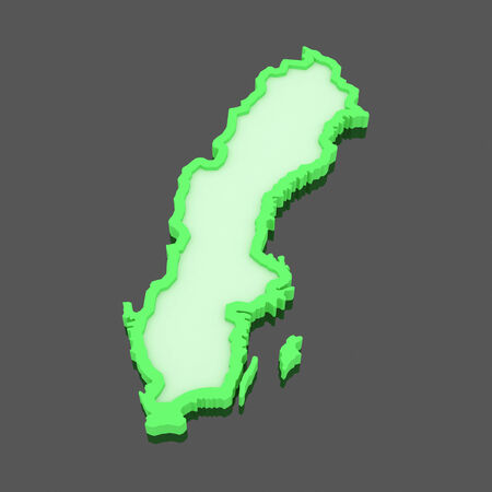 Three-dimensional map of Sweden. 3dの写真素材