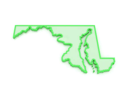 Three-dimensional map of Maryland. USA. 3dの写真素材
