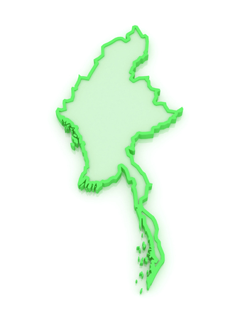 Map of Myanmar. 3dの写真素材
