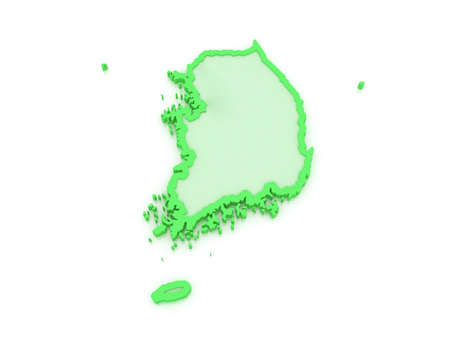 Map of South Korea. 3dの写真素材