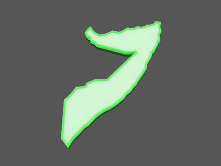 Map of Somalia. 3dの写真素材