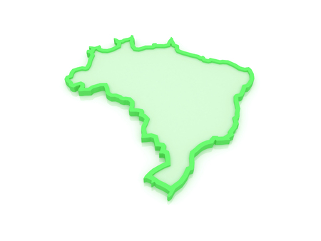 Three-dimensional map of Brazil. 3dの写真素材