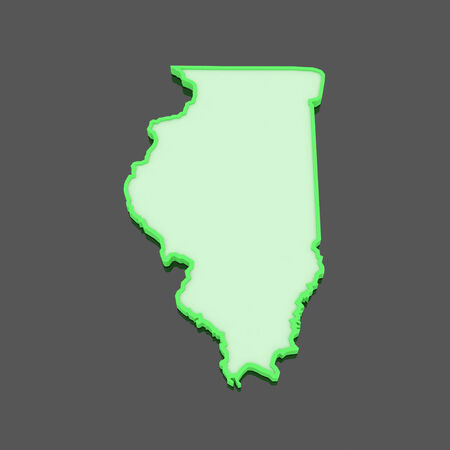 Three-dimensional map of Illinois. USA. 3dの写真素材
