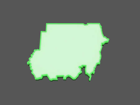 Map of Sudan. 3dの写真素材