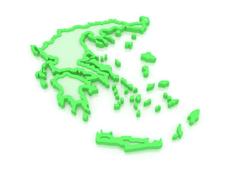 Three-dimensional map of Greece. 3dの写真素材