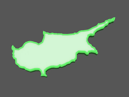 Map of Cyprus. 3dの写真素材