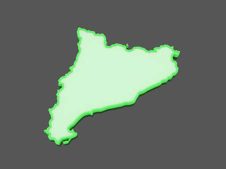 Map of Catalonia. 3dの写真素材