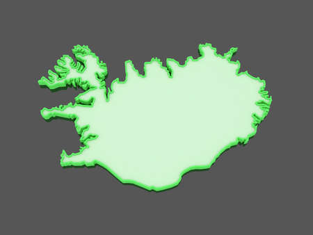Map of Iceland. 3dの写真素材