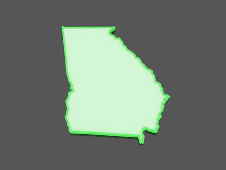 Three-dimensional map of Georgia. USA. 3dの写真素材