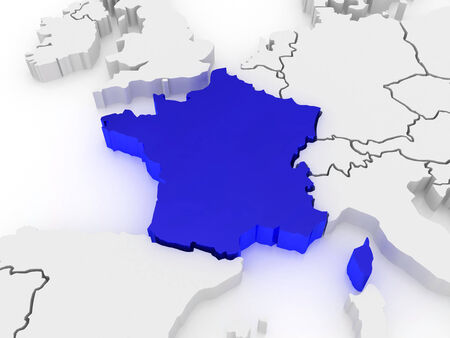 Map of Europe and France. 3dの写真素材