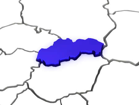 Map of Europe and Czech. 3dの写真素材