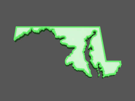 Three-dimensional map of Maryland. USA. 3dの写真素材