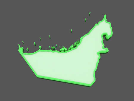 Map of United Arab Emirates (UAE). 3dの写真素材