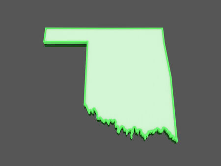 Three-dimensional map of Oklahoma. USA. 3dの写真素材