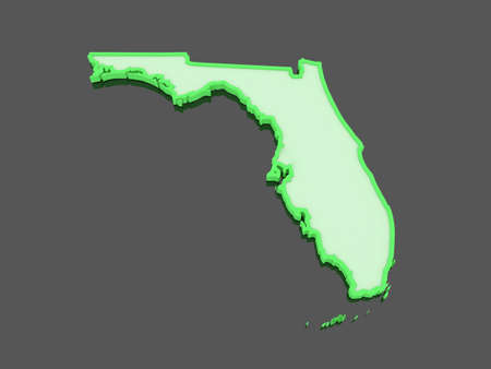 Three-dimensional map of Florida. USA. 3dの写真素材