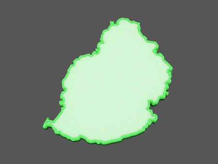 Map of Mauritius. 3dの写真素材