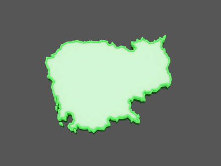 Map of Cambodia. 3dの写真素材