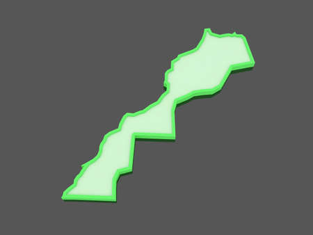 Map of Morocco. 3dの写真素材
