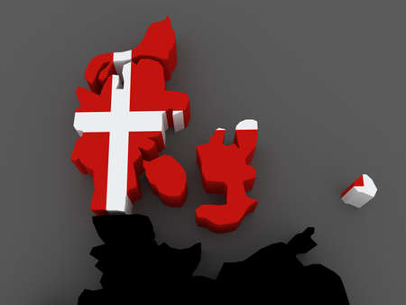 Denmark and Germany. map. 3dの写真素材