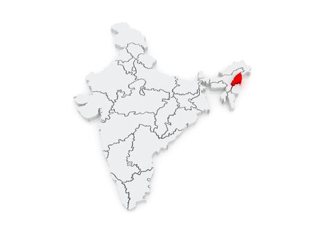 Map of Nagaland. India. 3dの写真素材