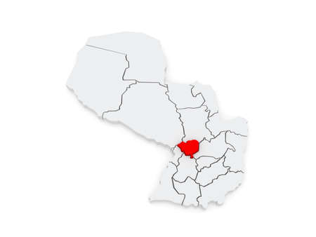 Map of Cordillera. Paraguay. 3dの写真素材