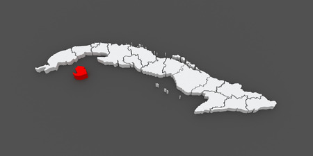 Map of Isle of Pines. Cuba. 3dの写真素材