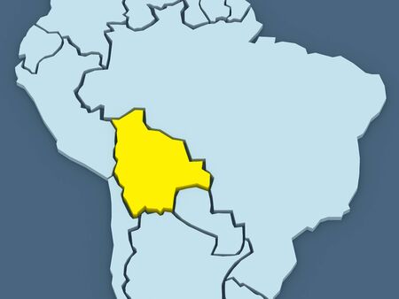 Map of worlds. Bolivia. 3dの写真素材