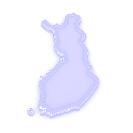 Three-dimensional map of Finland. 3dの写真素材