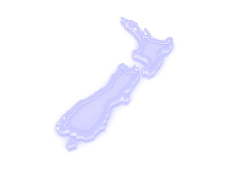 Three-dimensional map of New Zealand. 3dの写真素材